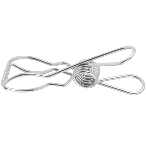 LOORGVEL 6個 ステンレス製大型多機能洗濯バサミ 防風用衣類クリップ タオルや団カバー固定用 速乾サポート 軽量で錆びにくい衣類ハンガー用