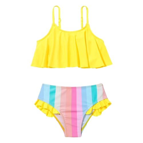 Traje de Baño Infantil para Niñas con Diseño Elegante y Conjunto Dos Piezas Veraniega Bikini Adolescente 14 AñOs BañAdor Bebe NiñA ProteccióN UV 50 Surf Blue Swimming Costume Girls