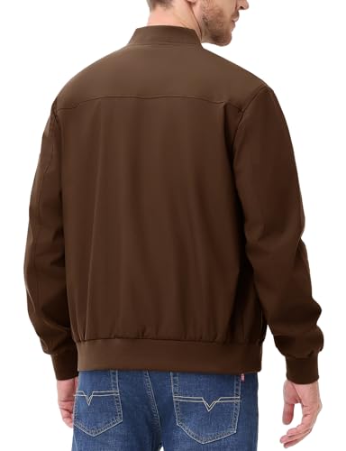 Image of TBMPOY Mens Lightweight Jackets Light Windbreaker Full Zip Casual Work Jacket Golf Business Fall Track Coat with Pockets