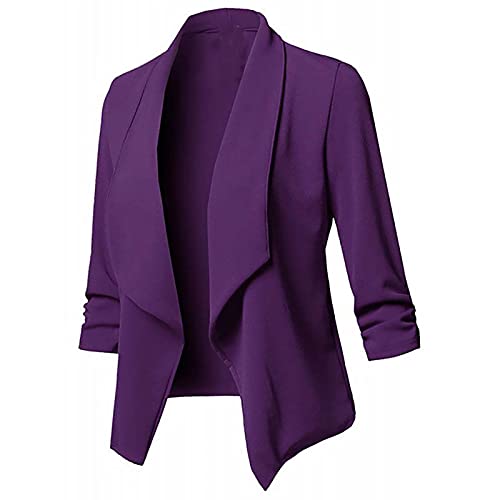 Blazers for Women Business Casual Long Sleeve Blazer Jacket Open Front Blazer Plus Size Suit Jacket Dressy Crop Blazer