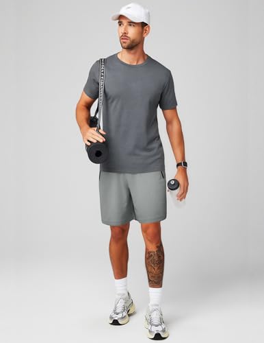 PINSPARK Men's 7" Mesh Quick Dry Athletic Running Shorts w/ Zipper Pockets - image 3