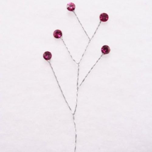 12 Rhinestone Sprays Per Package 5 Rhinestones Per Spray Each Stone Is 3/16" (5mm) In Diameter The Overall Spray Is 8" In Length. The Stem Below The Bottom Branches Is 6" Long, (Fushia)