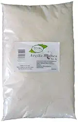 Argila Branca 100% Pura Pacote de 1 Kg Ervas e Raízes