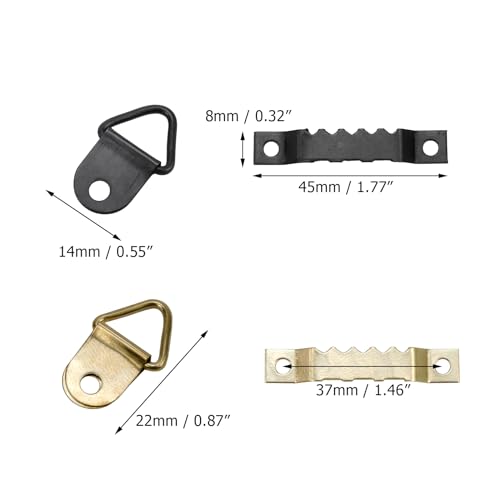 Image of Coshar 250Pcs Heavy Duty Sawtooth Picture Hangers D-Ring Picture Hangers Picture Hang Solutions Picture Hangers Kit for Hanging Paintings Frames Photos