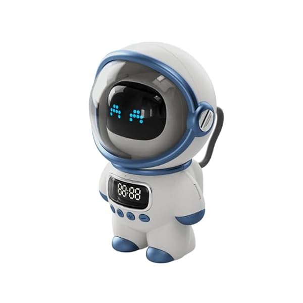 Smart-Astronaut-Wireless-Bluetooth-intelligent-speaker-Music-Speaker-Clock-Display-Durable-for-Bedroom-Whitehigh-bass-extra-fine-unit