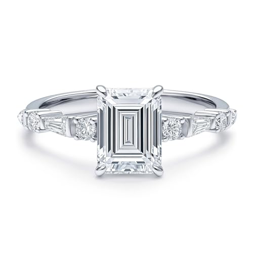 BERRICLE Sterling Silver Solitaire Art Deco Engagement Rings for Women, 1.7 Carat Step Emerald Cut Cubic Zirconia CZ Ring2