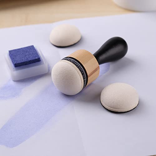Mini Ink Blending Brushes Tools 2 Handle with 42 Refills Replacement Round Foams and 20 Plastic Storage Cases Stackable Jars Set for Scrapbooking Painting Art Supplies Tool Craft Cardmaking Drawing - Image 2