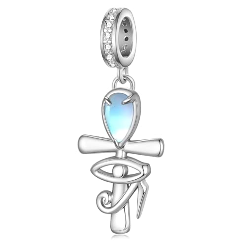 Ankh Cross Charm 925 Sterling Silver Ankh Egyptian Jewelry Gift Protective Talisman Ready to Be Attached to Your Favorite Bracelet Necklace Chain or Keyring for Women