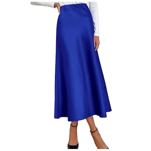 Jupe en satin premium à finition haut de gamme et taille haute enveloppante