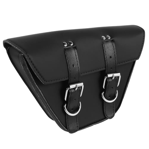 Sacoche de moto noire Cabilock en cuir PU et double boucle