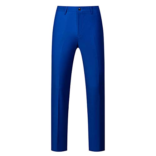 Allthemen Costume Homme Mariage 2 Pièces Slim Fit Smoking Costume Un Bouton Couleur Pure Formel Veste et Pantalon Homme Saphir XL - Image 6