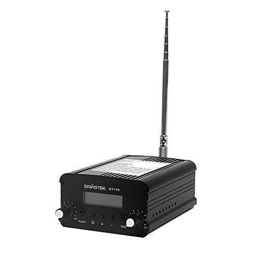 Signstek ST-7C FM Transmitter Mini Radio Stereo Station PLL LCD with Antenna, Black