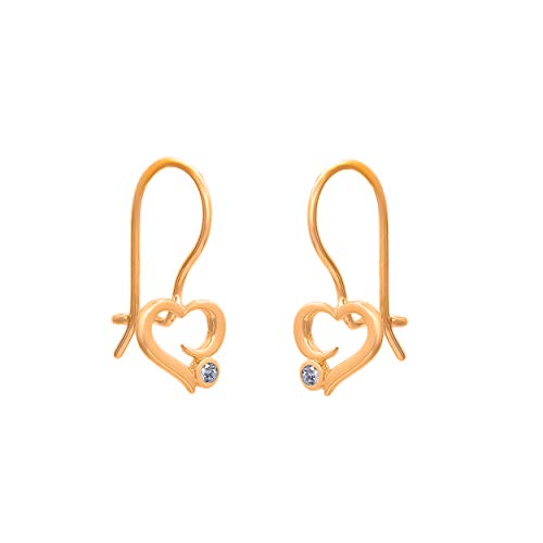 Damen Ohrringe 333 8k Gold Gelbgold Durchzieher Herz Zirkonia Cover