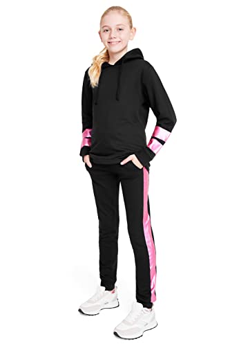 CityComfort Chandal Niña - Conjunto Sudadera Niña y Pantalon Chandal 4-14 Años (Rosa Brillante, 11-12 años)