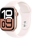 Apple Watch Series 10 [GPS + Cellular, 42mm] - Rose Gold Aluminum Case with Light Blush Sport Band, S/M (Renewed)