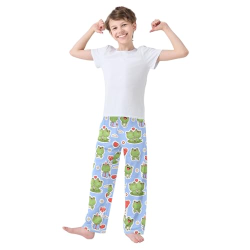 ZZKKO Cute Frogs Balloons Heart Boys Pants for Kids Jogger Pants with Pockets S-XL2