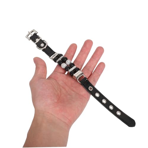 UPKOCH Perlenhalsband für Hunde und Katzen Verstellbares Design Weiches Pu-Material Edle Perlen und Kristall-Details für Kleine Hunderassen und Anlässe