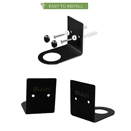 Image of BiJun Soap Bottle Dispenser Holder Wall Mount, Shampoo Conditioner Body Wash Dispenser Soap Holder Shower Hanger Space-Saving Bottle Hole of 1.06in for Kitchen Bathroom (1.06in, Black)
