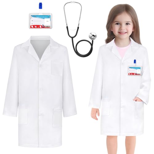Disfraz de Doctor para Niños con Bata y Estetoscopio miniatura 1