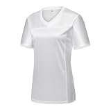 YWIES Blank Women Football Jersey Mesh Athletic Football Shirt Practice Sports Uniform White