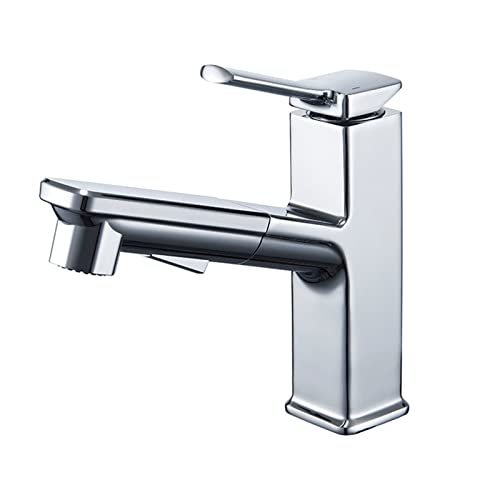 Mitigeur d'évier double mode et robinet de lavabo extractible eau chaude et froide