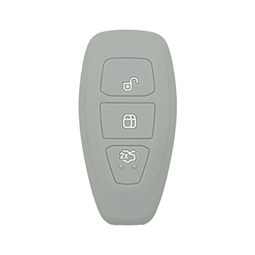 BROVACS Silicone Cover Protector Case Holder Skin Jacket Compatible with FORD 3 Button Smart Remote Key Fob CV2712 Grey