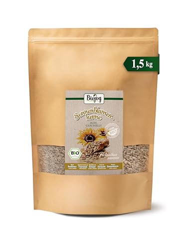 Biojoy Semillas de Girasol Orgánicas (1,5 kg), peladas, crudas y sin sal