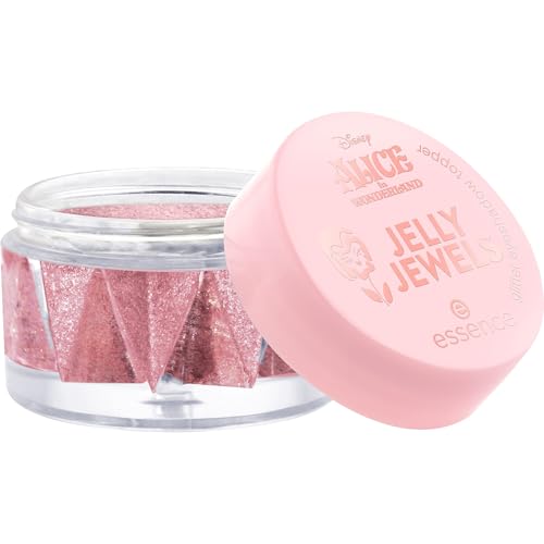 essence Disney Alice in Wonderland JELLY JEWELS glitter eyeshadow topper pour fard à paupières, résultat instantané, intense, sensation de rosée, scintillant (4.2g)