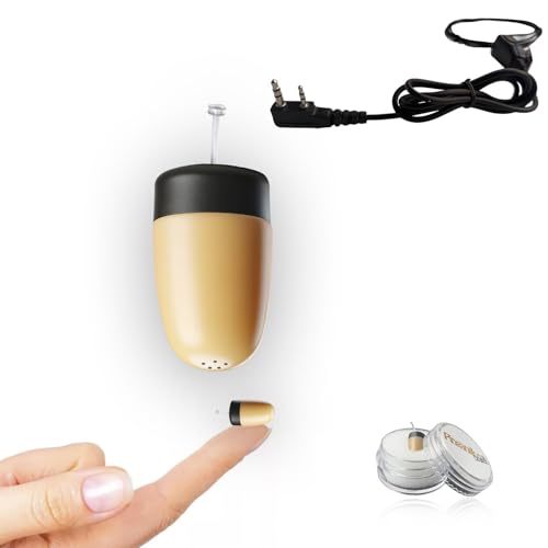Pinganillosocultos Oreillette cachée avec microphone - Câble deux broches - Collier inducteur pour talkie-walkie