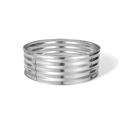 Amazon Basics Outdoor Round Galvanized Steel Fire Ring - 36-Inch, Silver #TOP3