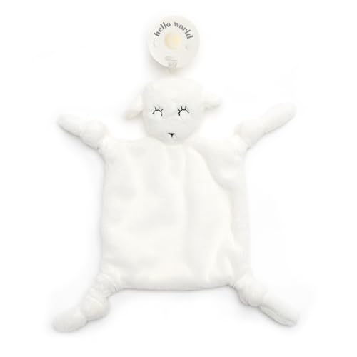 Image of Bella Tunno Bubbi Buddy – Soft, Plush Lovey Pacifier Holder for Baby Pacifiers to Soothe, Comfort, and Bring Baby Teething Relief, Colorful Animal-Themed Baby Lovey (Lamb)