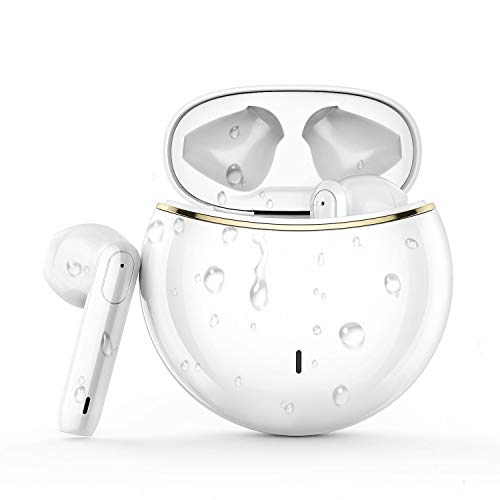 Yarber Auriculares Inal�mbricos Bluetooth 5.0, Auriculares Bluetooth con Estuche de Carga Port�til, Reducci�n de Ruido, Control T�ctil, IPX7 Impermeables Auriculares Deportivos para iPhone Android