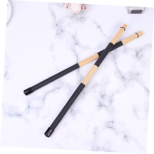 Set de 3 pares de escobillas para batería de bambú, baquetas resistentes para percusión miniatura 3