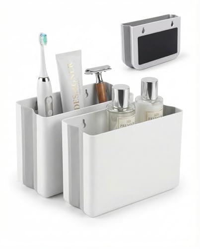 Cruise Magnetic Toothbrush Holder 2 Pack Cabin Walls Foldable Toiletry Organizer for Disney RoyalCaribbean Carnival Cabin Bathroom Strong Magnet No Drilling Space-Saving Travel Essential