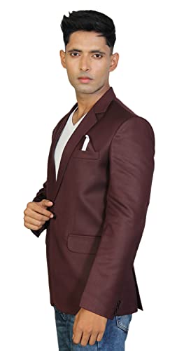 Image of Men's Casual Slim One Button Solid Blazer