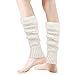 Ewanda store Winter Leg Warmers for Women and Girls Warm Knitted Socks Knitted Wool Crochet Long Boot Socks New Year's Day Socks Christmas Socks,White