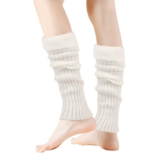 Image of Winter Leg Warmers for Women and Girls Warm Knitted Socks Knitted Wool Crochet Long Boot Socks New Year's Day Socks Christmas Socks