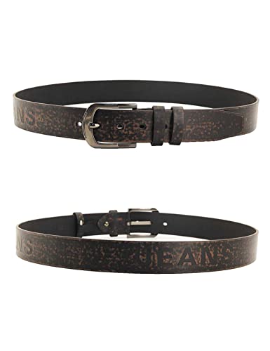 URAMAN Mens Casual belts for Jeans Western Cowboy Country Embossed Leather Belt Fashion Gradient Brown4