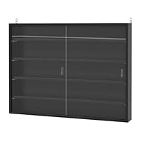 LevalCraft Wall Mounted Display Case With Doors, 5-Tier Figure Display Case, Wooden Wall Shelf Unit, Acrylic Glass Cabinet, Versatile Storage For Living Room, Bedroom, Hallway