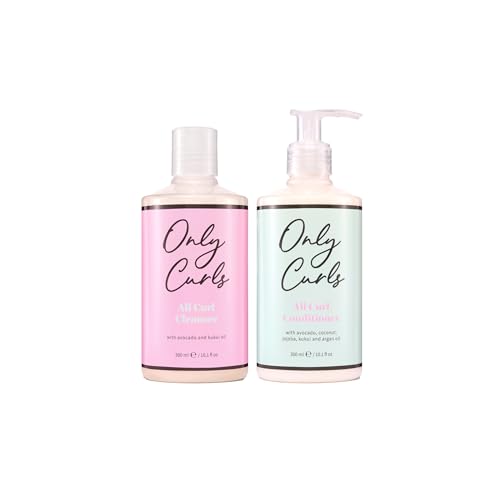 Only Curls Cleansing Bundle 300ml x2 Curly Hair Shampoo and Conditioner Sulphate-free Nourishing Gentle & Detangling Hydrated & Frizz-Free Vegan & Cruelty Free For All Curly Hair Types