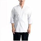 Generisch Unisex Kochjacke Für Sushi-Köche, Restaurant Küchenuniformen, Kurzarm-Kimonos, Arbeitskleidung(Size:M,Color:Herren)