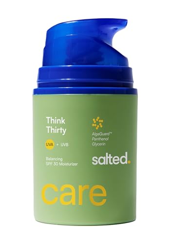 salted. Think Thirty | Balancing SPF 30 Moisturizer | 50 ml | ausgleichende LSF 30 Tagespflege | schützt vor UVA und UVB Strahlen | spendet Feuchtigkeit | Mit AlgaGuard Panthenol und Glycerin