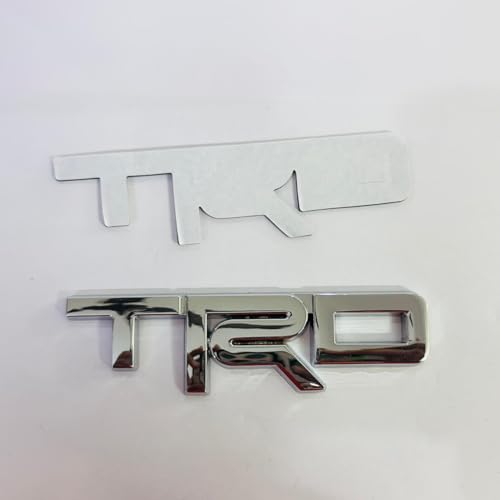 Image of Emblems for Car & Bike Metal Lo.go and Me.tal Lo.go, Auto Accessories for Car Emblem 3D Badge Auto Racing Sport Sticker Grand Tourer Decal. (Chrome TRD Small Metal Logo)