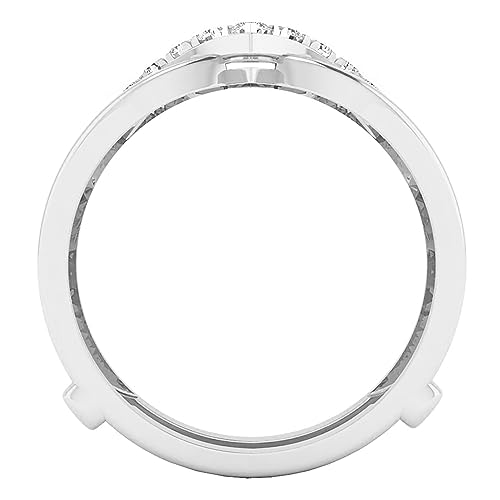 Dazzlingrock Collection 0.30 Cttw Round White Diamond Chevron Enhancer Guard Wedding Ring for Her in 10K Solid Gold3