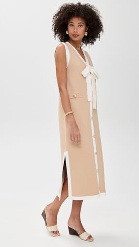 English Factory Women's Knit Midi Dress with Ribbon Tie4