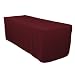 LinenTablecloth 6 ft. Fitted Polyester Tablecloth Burgundy