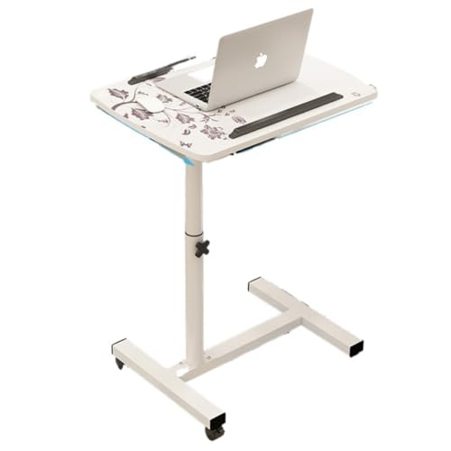 Geyaziu サイドテーブル 昇降テーブル リフティングテーブル 高さ調節可能 ベッドサイドテーブル オフィス 介護テーブル 移動式サイドテーブル 移動式キャスター付き 学習テーブル ベッドサイドテーブル 省スペース サイズ (ストッパーがあります,A)