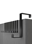 Menz Over Door Hanger – Set of 10, Black - Holds 8KG - Coat Hanger 3.6 cm (1.4") and 4.6 cm (1.8"), Coat Hooks for Door, Hangers for Clothes