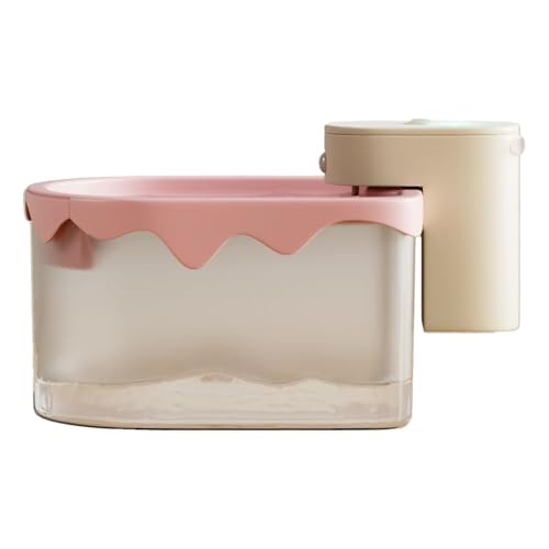 MONIWOLLY 猫 水飲み器 猫 自動給水器 スマートセンサー搭載 2.3L大容量タンク ペット用ワイヤレス給水機 猫 水飲み皿 水電分離設計 内蔵バッテリー (ピンク, 15.5*28.5*17cm)