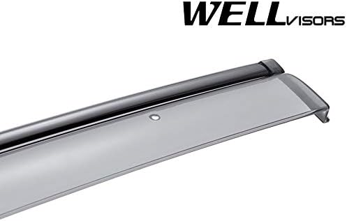 WellVisors Window Visors Wind Deflectors Compatible with Mercedes-Benz 2010-2016 E-Class Sedan W212 with Black Trim Rain Guards 3-847MB015